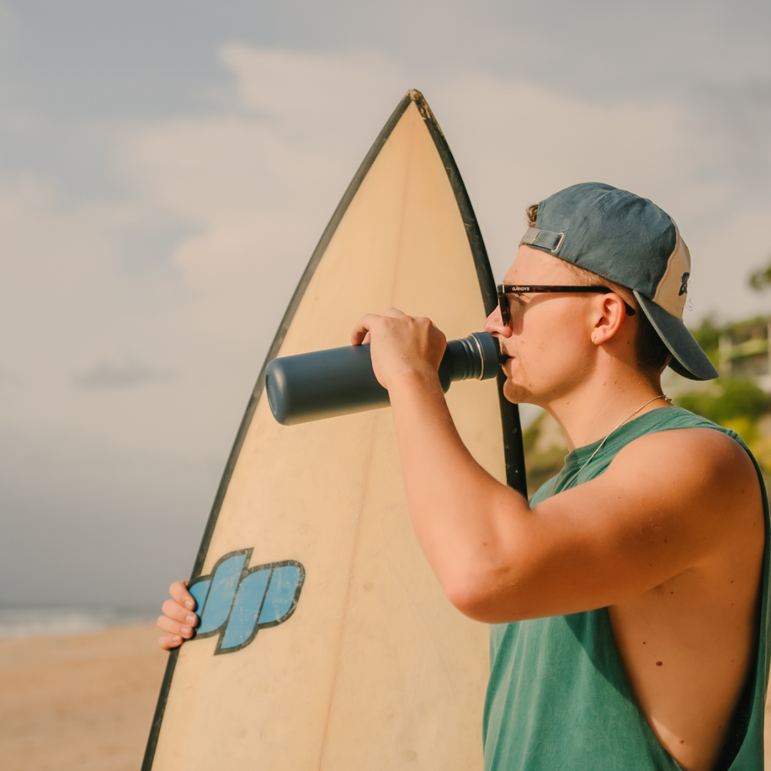 800ml Stainless Steel Non Insulated Bottle With Straw Cap | Slate Blue | BOTL