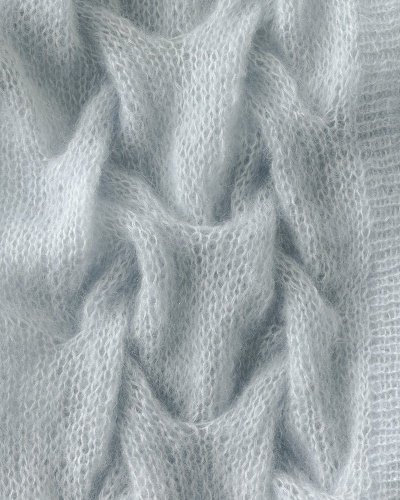 Twisted Erik: Fog Grey Silk Mohair Cardigan