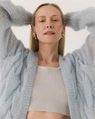 Twisted Erik: Poppy Red Silk Mohair Cardigan