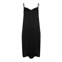 Silk Dreamscape Long Slip Dress Black