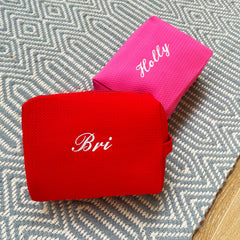 Monogram Quilted Cosmetic Pink Bag