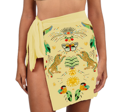 Aurelia Embroidered Luxury Yellow Mini Skirt