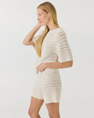 Žara Set: Sea Salt Cotton Top and Shorts Set