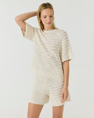 Žara Set: Sea Salt Cotton Top and Shorts Set