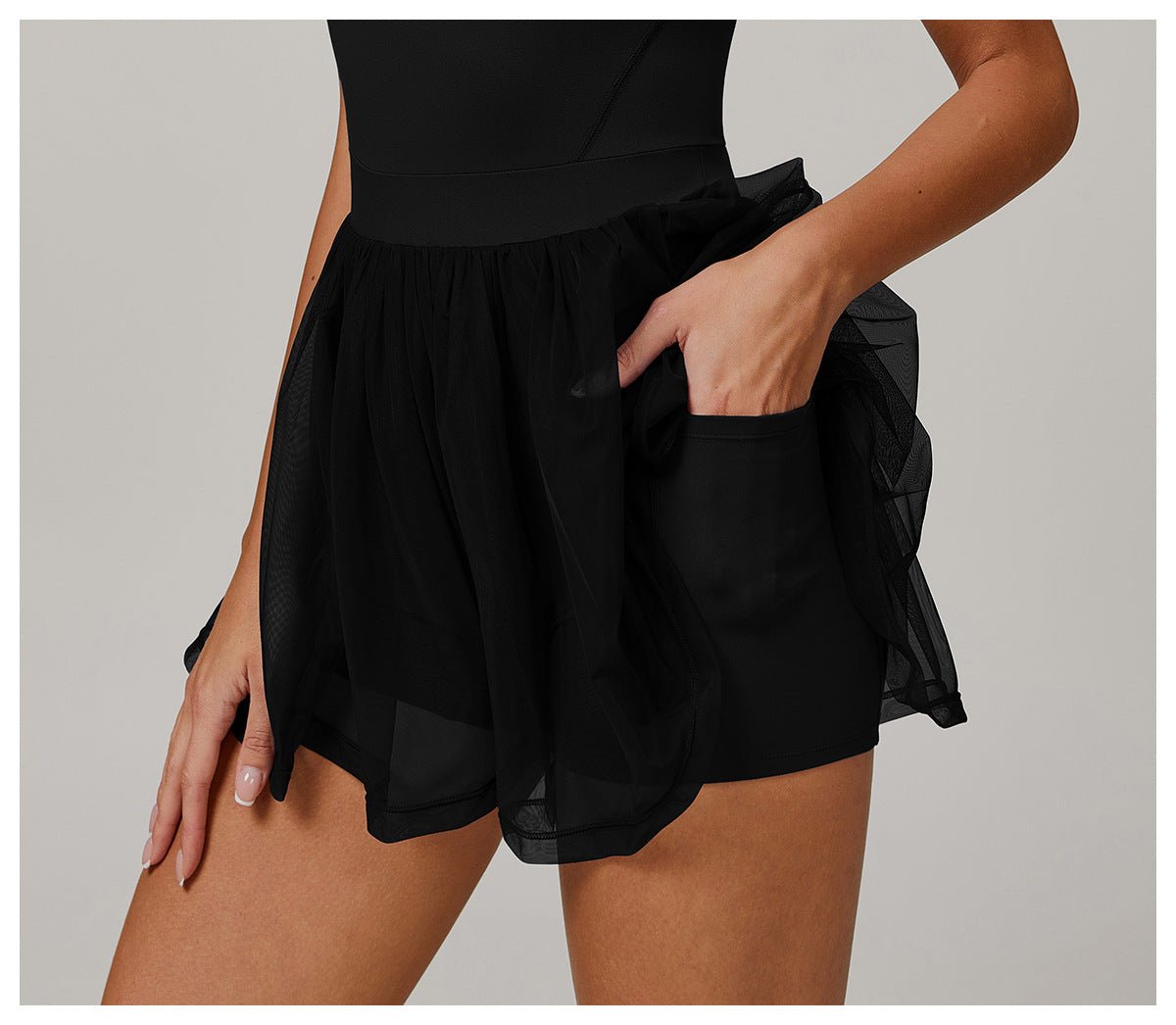 ZIA Transparent Skirt Material Padel Dress
